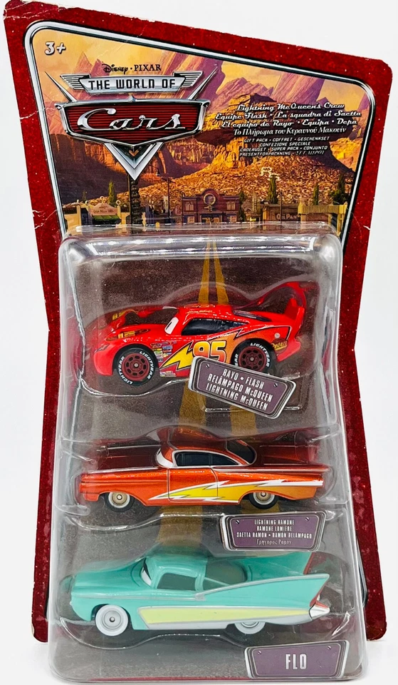 EBOND Disney Pixar Cars Saetta Mcqueen,Ramone,FLO - Mattel - 1:55 - 0534 - Immagine 1 di 1