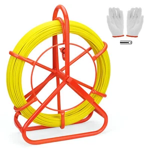 4.5mm 100M Fibreglass Wire Cable Puller Snake Fish Tape Duct Rodder Running Rod - Picture 1 of 9