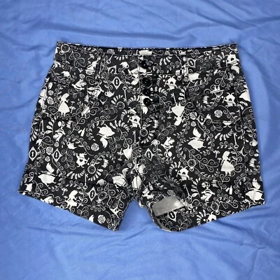 Alice In Wonderland Print Shorts / Size 5 / Black & White / Stretch - Image 1 of 4
