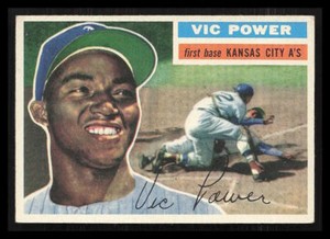 Vic Power 1956 Topps #67 Gray Back Kansas City Athletics