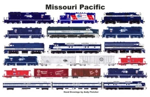 Mantel laminado de ferrocarril Missouri Pacific 11""x17"" Andy Fletcher - Imagen 1 de 1