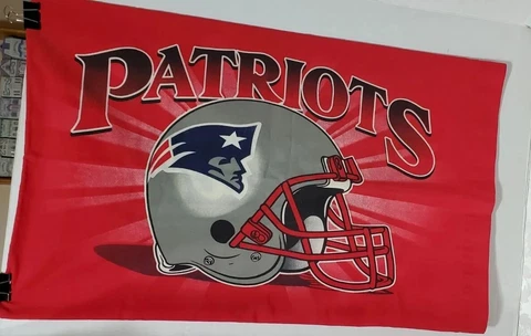 Vintage New England Patriots Pillowcase Red Double Sided USA Made 90s NFL Cover