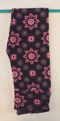 NUEVO CON ETIQUETAS Leggings LuLaRoe OS TAPIZ FLORAL en PÚRPURA Y AZUL Unicornio Foto 1 de 2