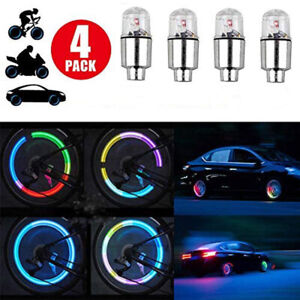 4× Car Wheel Tire Tyre Air Valve Stem LED Light Caps Cover Car Accessories