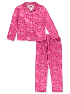 Angel Face Girls' 2-Piece Hearts Coat Pajamas Color: blush Size: 4 - Picture 1 of 5