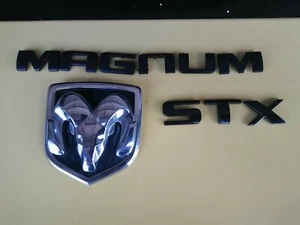 DODGE MAGNUM STX BLACK TRUNK EMBLEM WITH RAM LOGO OEM USED  - Picture 1 of 3