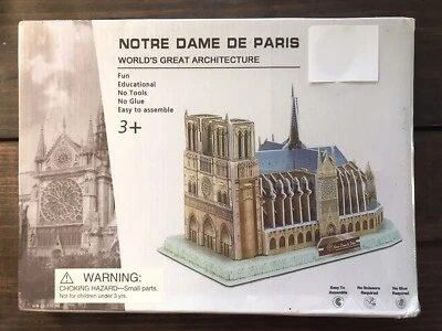 NIB World's Great Architecture Notre Dame De Paris Educational 3D Puzzle 44pcs - Image 1 of 4