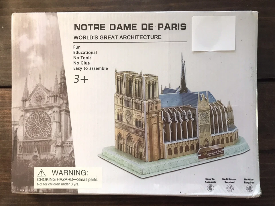 NIB World's Great Architecture Notre Dame De Paris Educational 3D Puzzle 44pcs - Image 1 of 4