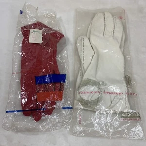 Lot of 2 Vintage Ladies White & Red Driving Gloves JC Penney’s Gaymode Nylon - Picture 1 of 12