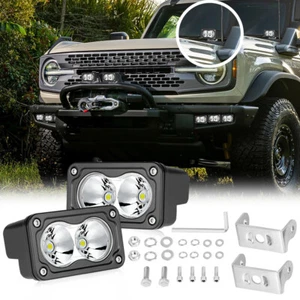 2x 3" LED Cubo Luz Spot Pod Niebla Parachoques Delantero Lámpara de Conducción para Ford Bronco 21-24 - Imagen 1 de 11