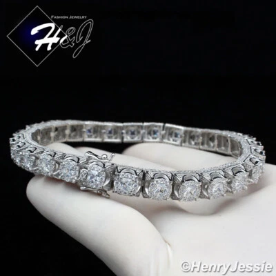 PULSERA CADENA TENIS CIRCONITA CÚBICA HELADA COMPLETA 6 MM PLATA ESTERLINA 925 PARA HOMBRE DE 7,5"*S2 Foto 1 de 4