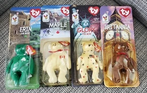 McDonalds 4 Ty Teenie Beanie Babies Britannia Glory Erin & Maple The Bear  - Bild 1 von 2