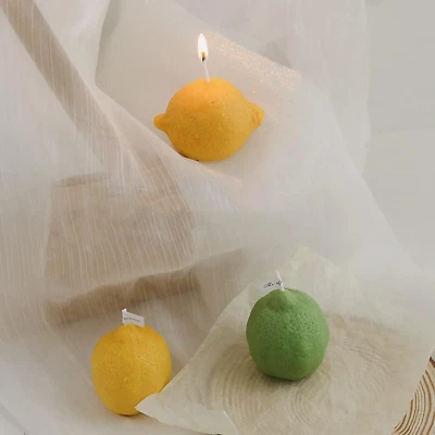 Lemon Shaped Scented Candle,100G Fruit Aroma Soy Wax Decorative Candle for Table - image 1 of 4
