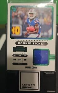 2022 Panini Contenders Rookie Ticket Green #RTS-ICO James Cook