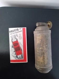 Presto CB Antique Double Capacity Brass Portable Fire Extinguisher Merlite USA - Picture 1 of 7