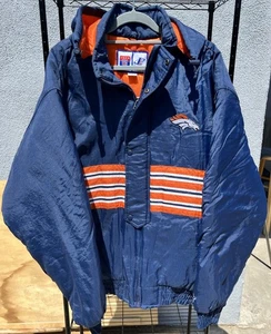 NFL LOGO-ATHLETIC DENVER BRONCOS FOOTBALL BOMBER JACKET SIZE X-LARGE - Picture 1 of 6