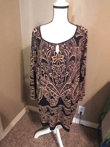 Ladies Heavy Black & Gold Pullover Blouse - Size 3X - Calesas - Picture 1 of 3