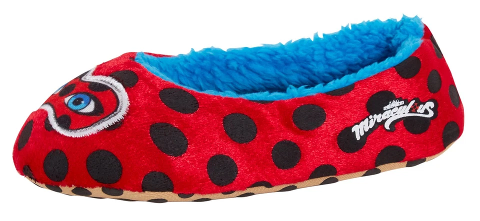 Miraculous Ladybug Ballet Slippers Kids Fleece Lined House Shoes Girls Socks - Image 1 of 1