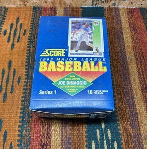 1992 SCORE MLB Series 1 Wax Box Sealed (36) Packs Griffey & DiMaggio Autograph  - Picture 1 of 7