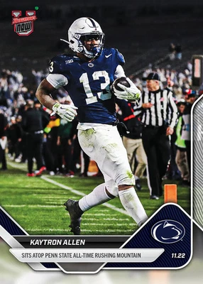 PREVENTA 2025 Bowman U Now #50 Kaytron Allen Penn State All-Time Rushing Mountain Foto 1 de 2