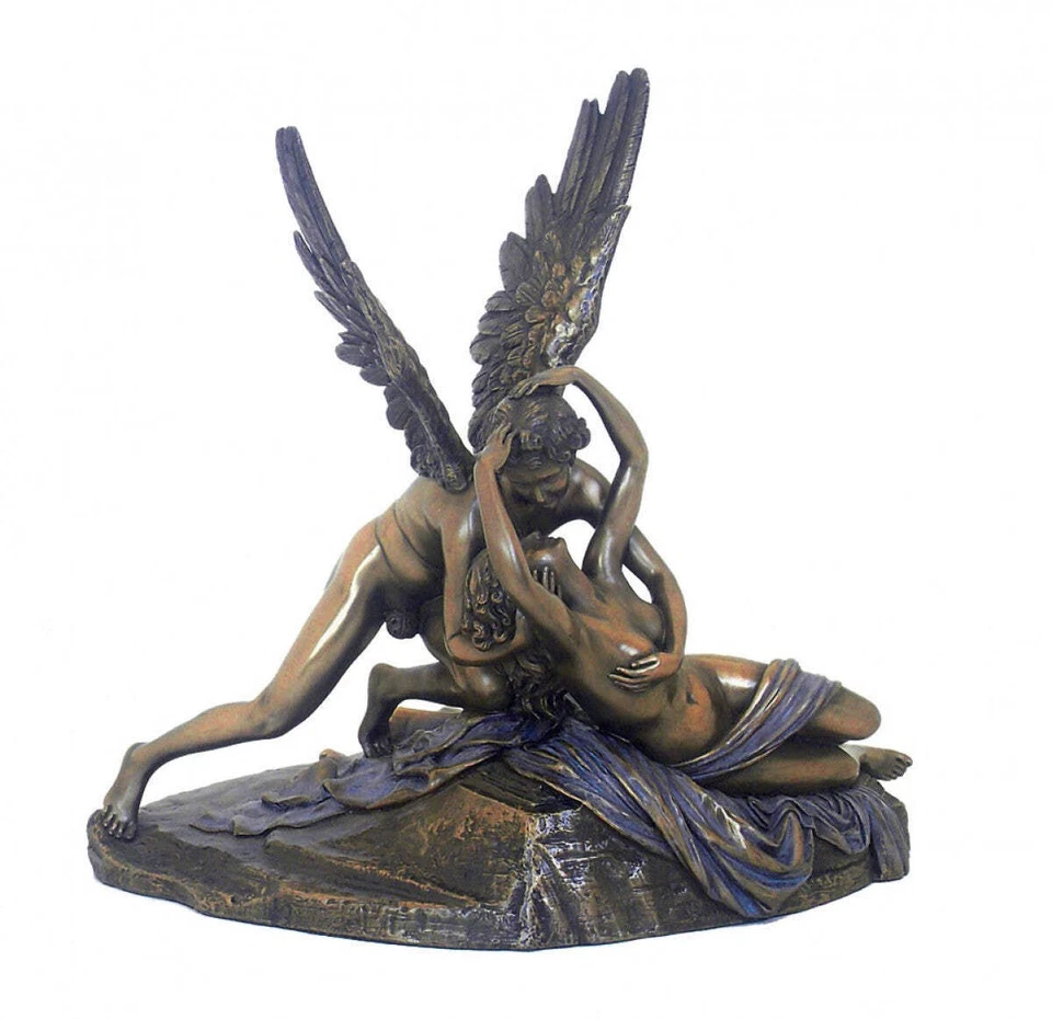 Estatua Italfama Antonio Canova Cupido y Psique, Grande 27cm Resina Bronce Foto 1 de 1