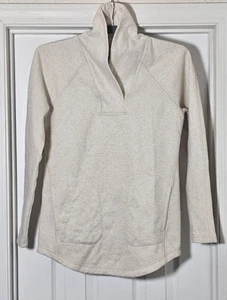 Suéter Prana Mezcla Lana Reciclada Talla XS Pullover Bolsillos Brezo Avena - Imagen 1 de 4