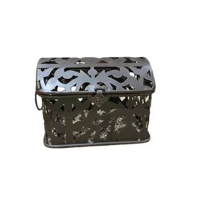 Beautiful Decorative Metal Storage Box With Rustic Finish. Iron Storage Cage - Image 1 of 4