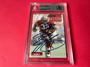 Tarjeta de impacto Skybox 1994 Ricky Waters 49ers firmada automática Beckett BAS losa - Imagen 1 de 2