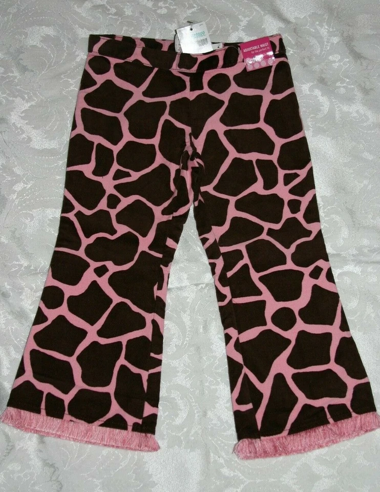 Pantalones Gymboree GIRAFFE CLUB Pana Marrón y Rosa Nuevos con Etiquetas 2T 9 Big & Little Sister Foto 1 de 1