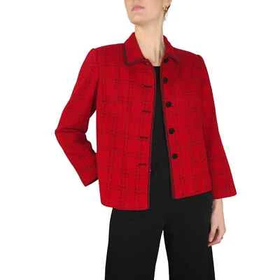 Chaqueta Blazer Talbots Vintage Rojo Tweed Cuadros con Botones Negros Grande Retro Foto 1 de 4