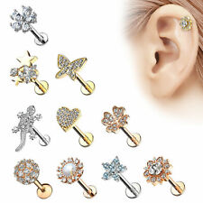 Universal Piercing Stab Kristall Labret Madonna Ohr Knorpel Stecker Stud Tragus