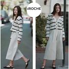St. Roche Cordell Twill Pants Pleated Front Wide Tab Crop Pants Size 4 Pearl
