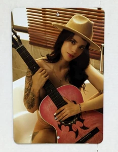 Sexy Metal Sign, Coastal Cowgirl, Sexy Guitar Player, Cowboy Hat, 8X12 - Picture 1 of 1