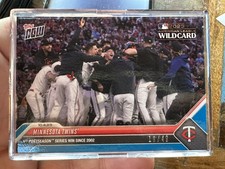2023 Topps Now #966 Minnesota Twins 1st Postseason Win BLUE Parallel 19/49