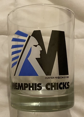 Vintage 1993 Memphis Chicks Logo Glass 4.25” 90s MiLB Minor League Baseball Rare Cover