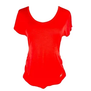 Everlast Sport V-neck Wicking Shirt Women's Small Red Orange Short Sleeve NEW - Picture 1 of 8