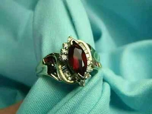 Lab-Created Red Garnet 3Ct Marquise Cut Wedding Halo Ring 14K Yellow Gold Plated - Picture 1 of 4