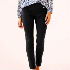 Lilly Pulitzer Raya Tunika Hose einfarbig schwarz Pull On Stretch gewebt Gr. 2 - Bild 1 von 10