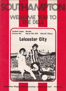 Southampton V Leicester City 1973/74 18-03-1974 división 1 - Imagen 1 de 1