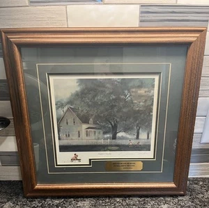 Gene Roncka Framed Print “Summer Sunday” Signed 9”x10” Matted. Joshua 24:15 - Picture 1 of 8