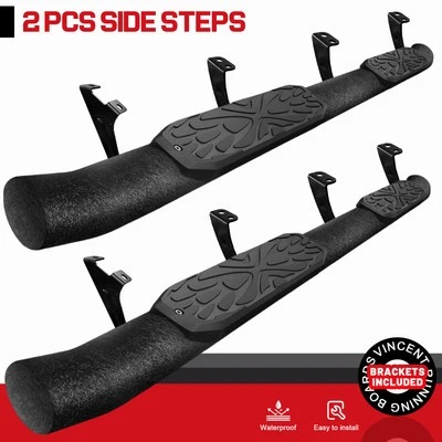 FOR 07-21 Toyota Tundra CrewMax Cab Side Step Curved Running Boards Nerf Bar BLK - Изображение 1 из 4