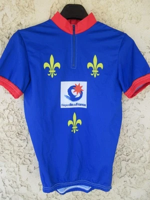 Maillot cycliste CHAMPION région ÎLE DE FRANCE bleu vintage shirt Bovis Paris 1 - Photo 1/4