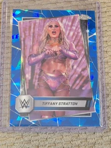 2025 Tiffany Stratton Blue Sapphire Refractor Topps Chrome WWE#182 - Picture 1 of 2