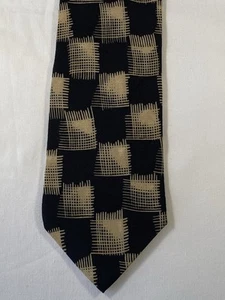 Vintage Hugo Boss silk wide tie - abstract black/beige pattern - Picture 1 of 4