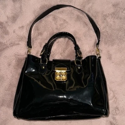 Gianni Bini Black Patent Leather Purse - Imagem 1 de 4