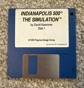 Indianapolis 500 The Simulation VTG PC Video Game 3.5" Disk Only Kaemmer Papyrus - Afbeelding 1 van 1