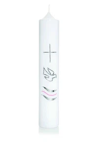 Vela de bautizo 265x50 con inscripción / nombre + fecha de velas Wiedemann GmbH - Imagen 1 de 1