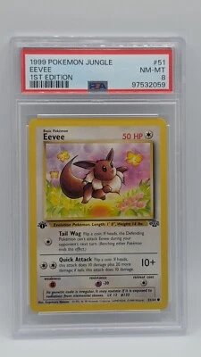 1999 Pokemon 1st Edition Jungle Eevee 51/64 PSA 8 NM-MT! - Image 1 of 2