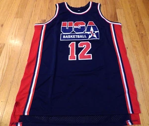 TEAM USA 1992 DREAM TEAM CUSTOM JOHN STOCKTON MESH BLUE JERSEY SIZE XL - Picture 1 of 5