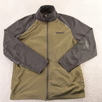 Куртка мужская And1 M зеленая серая полиэстер на молнии с ложным воротником спортивная куртка - Изображение 1 из 4